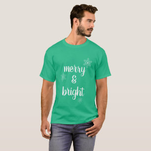 T-shirts Flocos de neve de Natal feliz e Brilhante