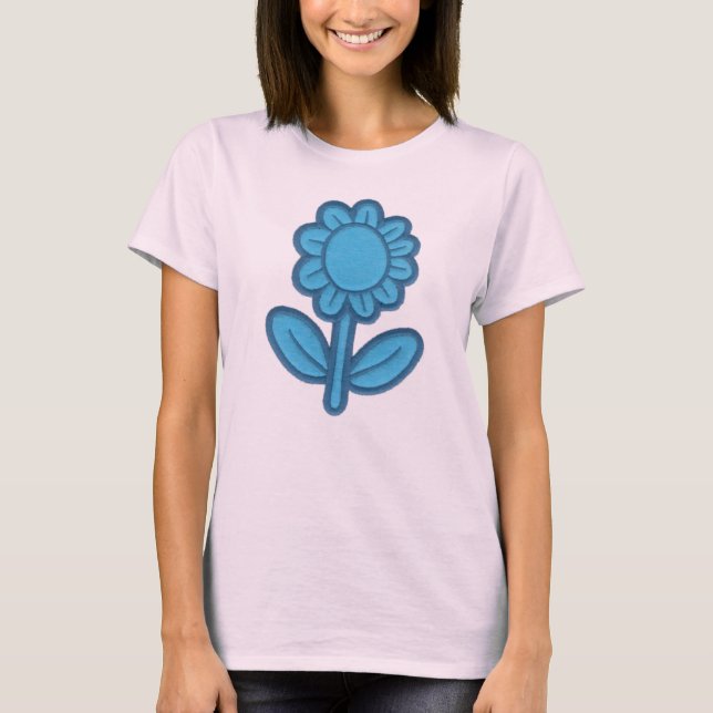 T-shirts Flor azul (Frente)