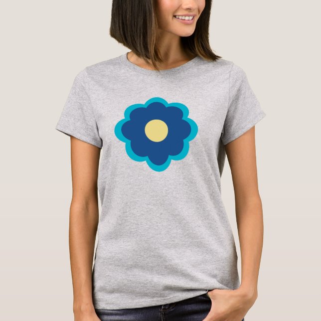 T-shirts Flor Azul (Frente)
