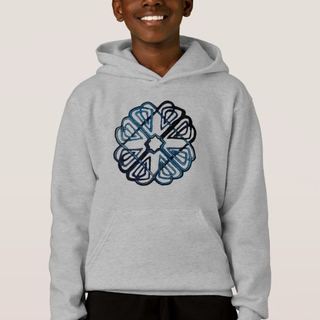 T-shirts Flor azul de Knotwork (Frente)