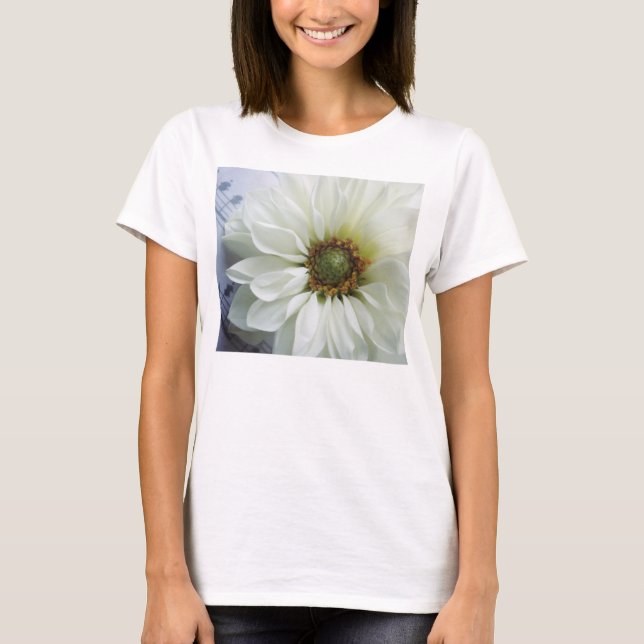 T-shirts Flor branca na música (Frente)