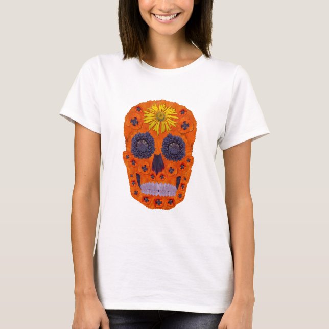 T-shirts Flor - Caveira 1 (Frente)