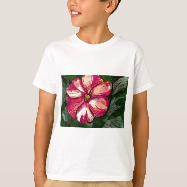 T-shirts Flor cor-de-rosa (Frente)