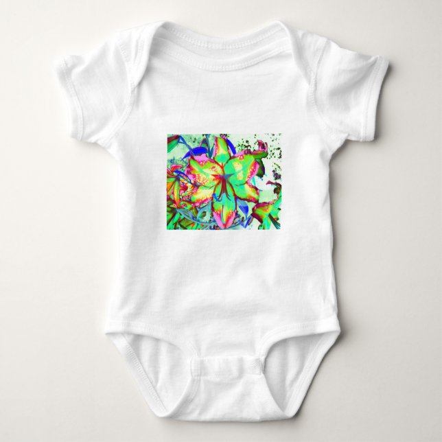 T-shirts Flor cor-de-rosa verde-abstrato boho legante (Frente)