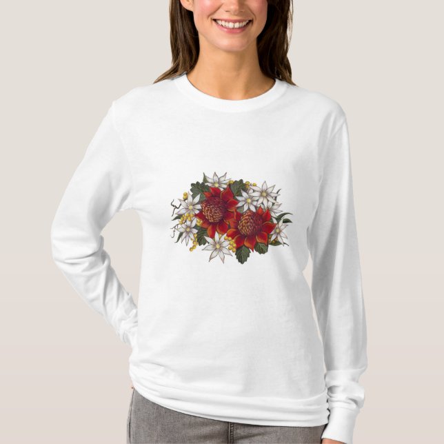 T-shirts Flor da flanela de Warratha (Frente)