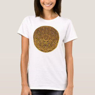 T-shirts Flor da Vida / Blume des Lebens - ouro medular