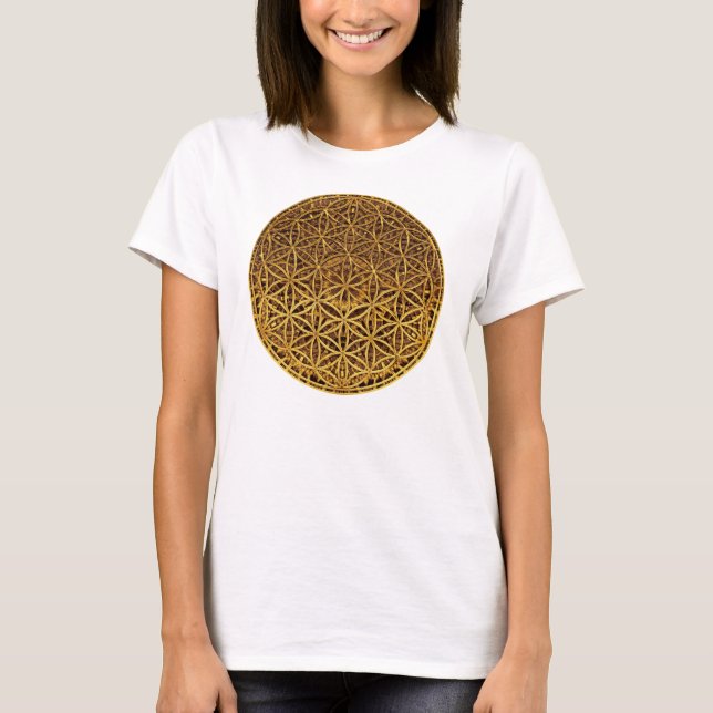T-shirts Flor da Vida / Blume des Lebens - ouro medular (Frente)