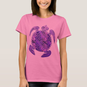 T-shirts Flor da Vida / Blume des Lebens - tartaruga roxa