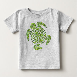 T-shirts Flor da Vida / Blume des Lebens - tartaruga verde
