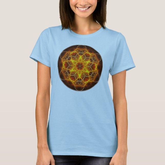 T-shirts Flor da Vida Fractal - Cubo de Metatron (Frente)
