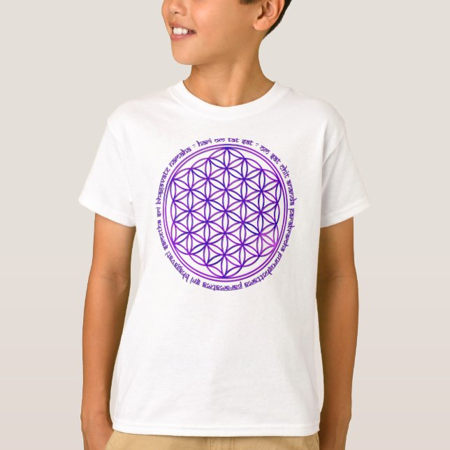 T-shirts Flor Da Vida - Moola Mantra - Violeta (Frente)