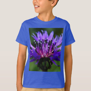 T-shirts Flor de Centáurea Azul Florescem Paz Amor Destino