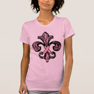 T-shirts Flor de lis cor-de-rosa da fita