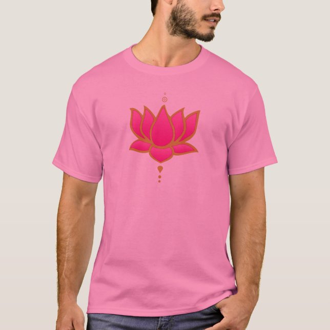 T-shirts Flor de Lotus cor-de-rosa (Frente)