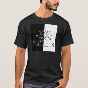 T-shirts Flor de Lótus Preta e Branca Yin Yang