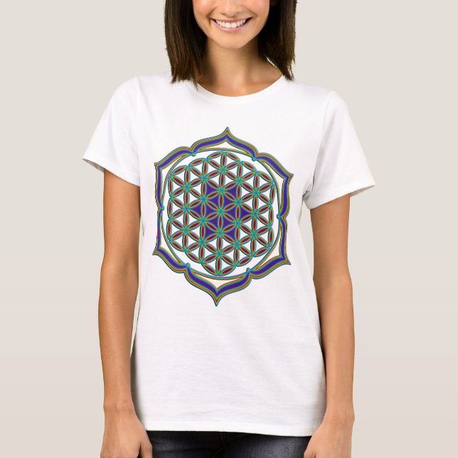 T-shirts Flor De Vida / Blume des Lebens - Lotus Contour (Frente)