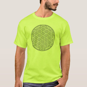 T-shirts Flor de Vida / Blume des Lebens - preto fino