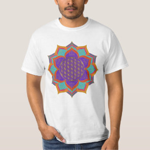 T-shirts Flor de Vida - Ouro de ornamentos LOTUS I