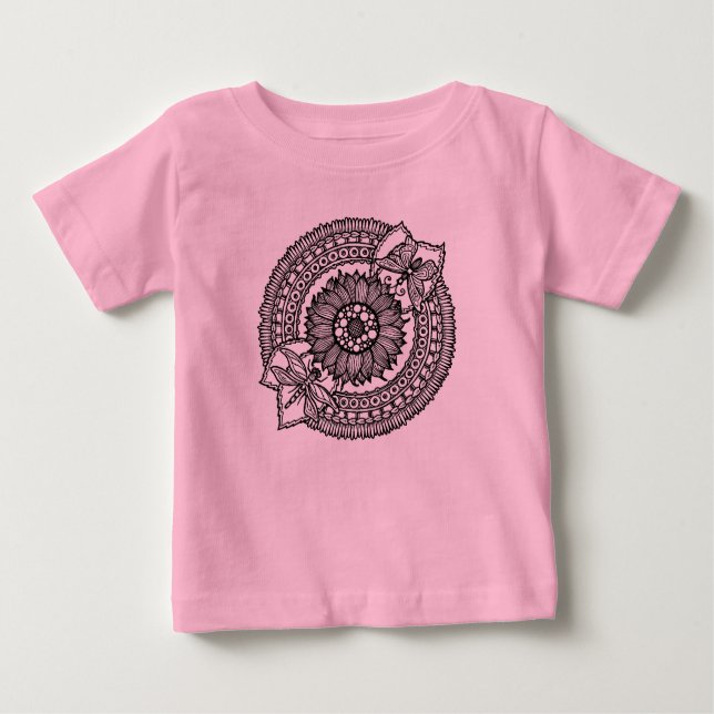 T-shirts Flor na mandala (Frente)