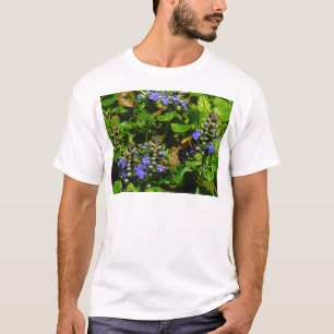 T-shirts Flor Roxo e Abelhas