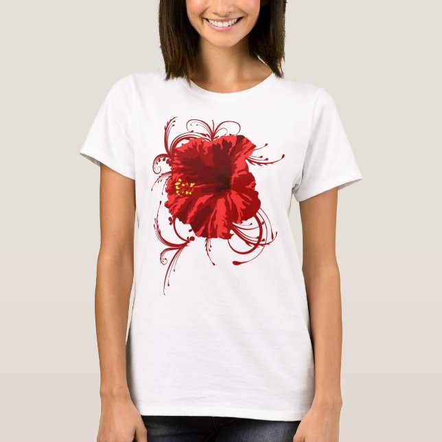 T-shirts Flor vermelha (Frente)