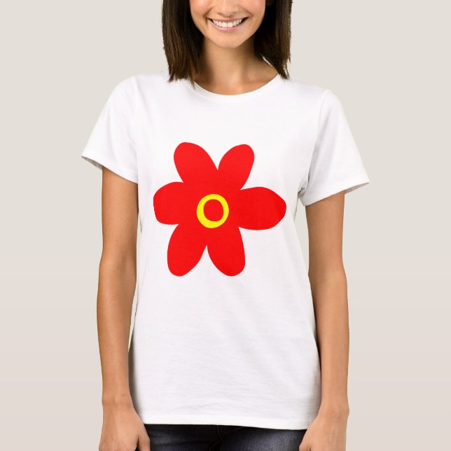 T-shirts Flor Vermelho Grande (Frente)