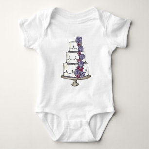 T-shirts Floral Weding Cake Flower Girl Personalizada