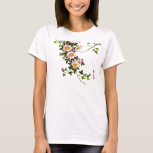 T-shirts Flores de cerejeira japonesas, rosa e ouro do