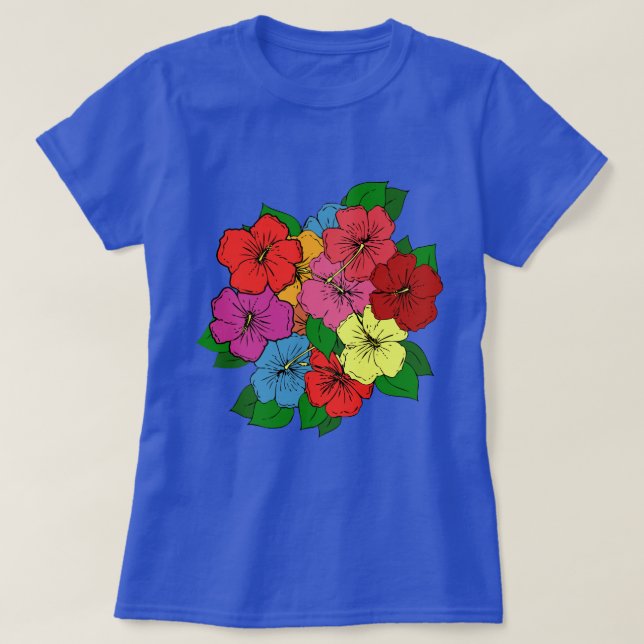 T-shirts Flores de Hibisco #6 (Frente do Design)