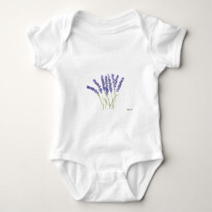 T-shirts Flores de lavanda Água-forte floral roxa Fofa