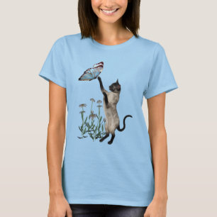 T-shirts Flores de marisca-de-gato siamês