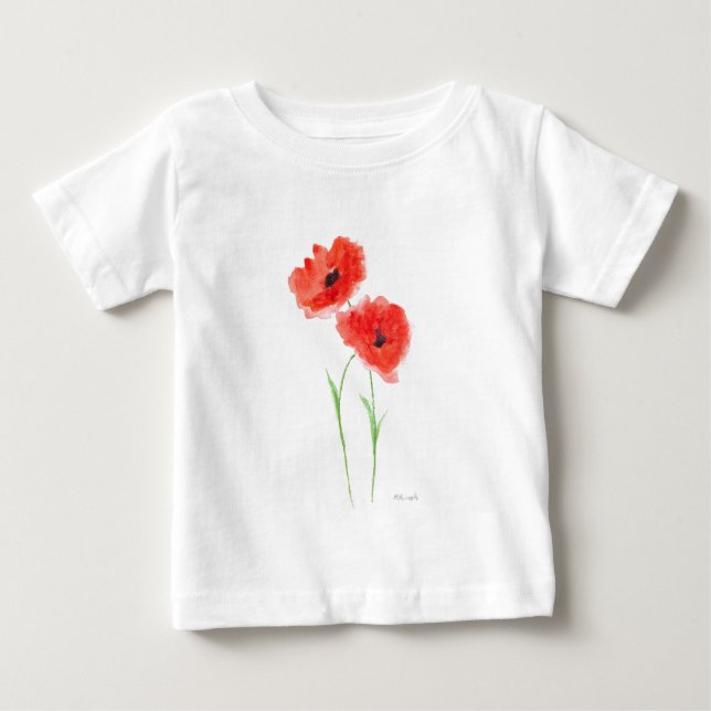 T-shirts Flores de papoila vermelhas (Frente)