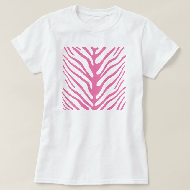 T-shirts Flores de Zebra Rosa (Frente do Design)