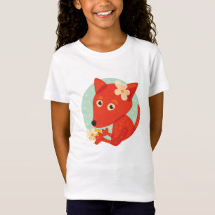 T-shirts Flores e menina bonito do Fox