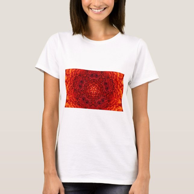 T-shirts FLORES RED DAHLIA Abstrato Floral (Frente)
