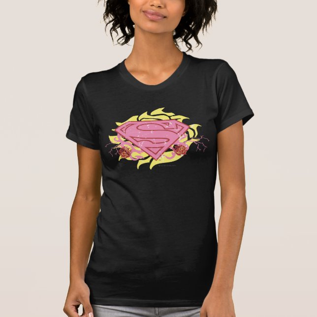 T-shirts Flores Rosa Supergirl (Frente)