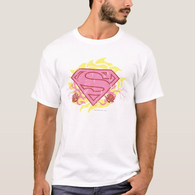T-shirts Flores Rosa Supergirl (Frente)