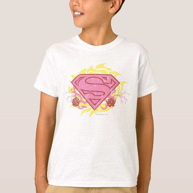 T-shirts Flores Rosa Supergirl (Frente)