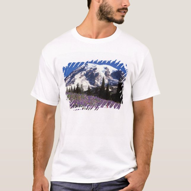 T-shirts flores silvestres de verão na base do Monte Rainie (Frente)