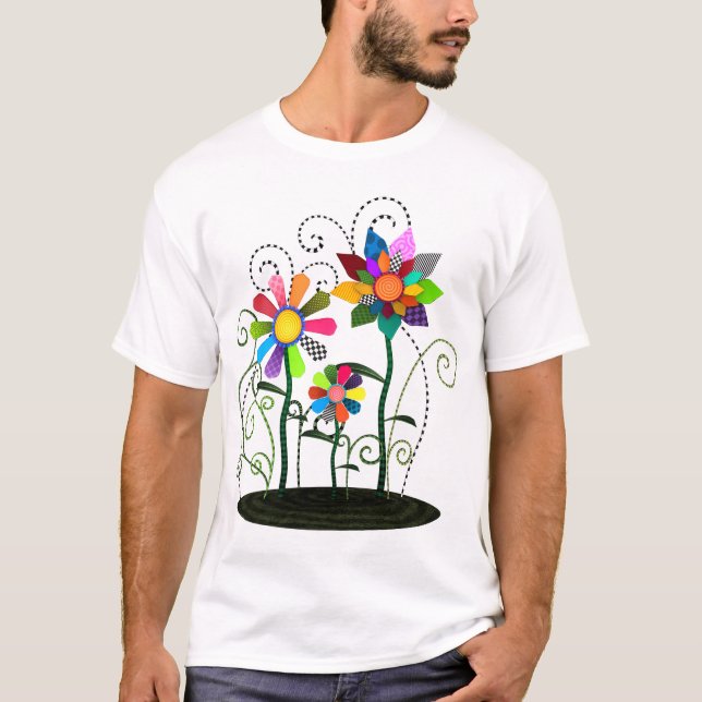 T-shirts Flores Whimsical (Frente)