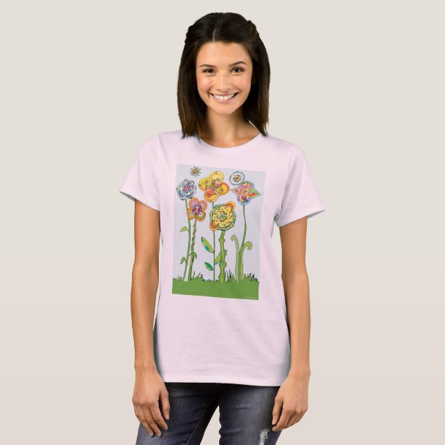 T-shirts Flores Whimsical (Frente Completa)