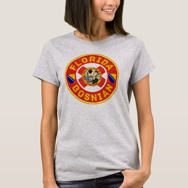 T-shirts Flórida Bósnian American Ladies Tee (Frente)