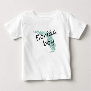 T-shirts Florida Boy on Child's Florida Map Drawing