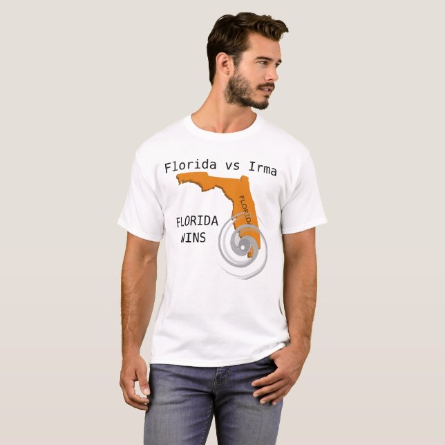 T-shirts Flórida vs Irma, Flórida ganha (Frente Completa)