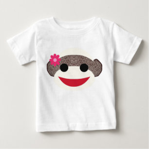 T-shirts Florista cor-de-rosa do macaco da peúga