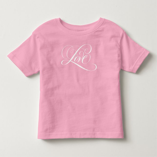 T-shirts Floured Baby Love Script Calliografia Namorados (Frente)