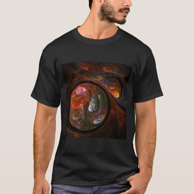 T-shirts Fluid Connection Abstrato Art (Frente)