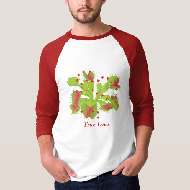T-shirts Flytrap de Venus verdadeiro do amor (Frente)