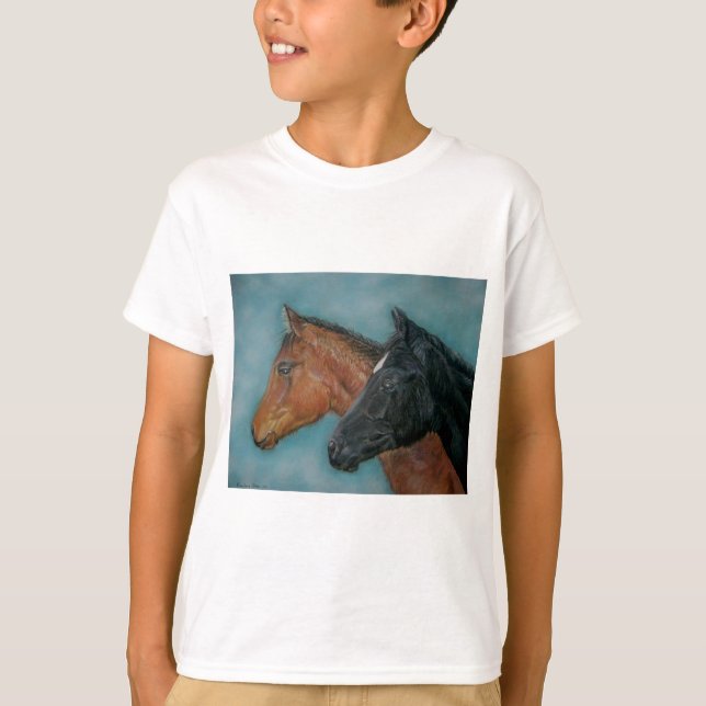 T-shirts fofo preto giro castanho-castanho (Frente)