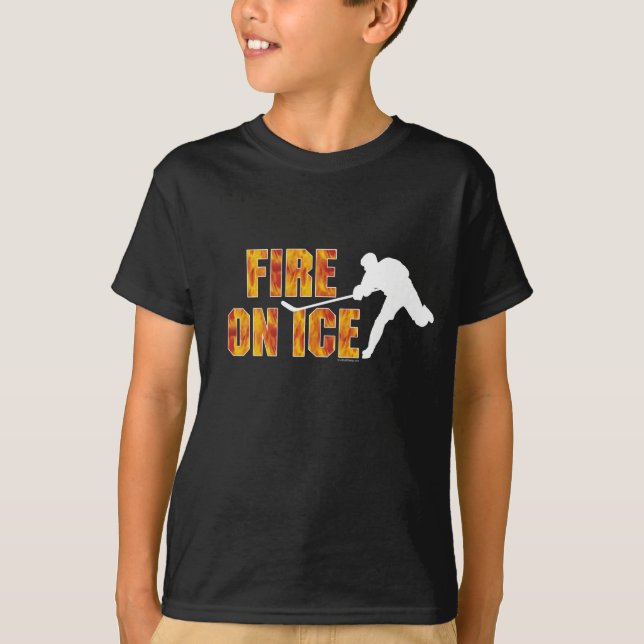 T-shirts Fogo De Hóquei No Gelo (Frente)